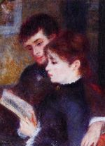 Reading couple Edmond Renoir and Marguerite Legrand 1877